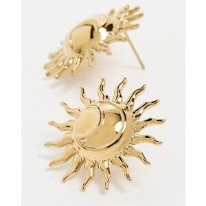 New ~ Anthropologie SHASHI Gold "Soleil" Stud Earring